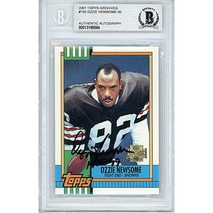 Ozzie Newsome Browns Signed 2001 Topps Archives Football Card Beckett Autograph